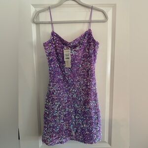 NWT Purple Sequin Mini Dress size Medium Thirty/Thirty brand